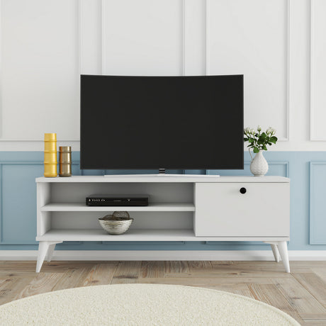 Comodă TV Retro 1564, Alb, 120x30x15 cm
