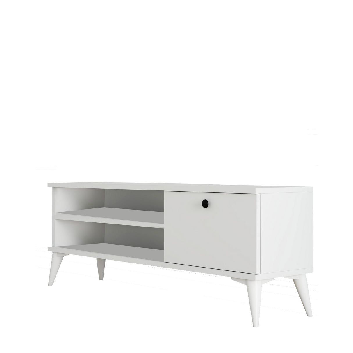 Comodă TV Retro 1564, Alb, 120x30x15 cm