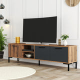 Comodă TV Aurora 1590, Nuc - Antracit, 180x35x50 cm