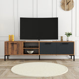 Comodă TV Aurora 1590, Nuc - Antracit, 180x35x50 cm