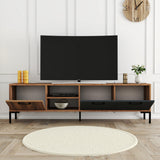 Comodă TV Aurora 1590, Nuc - Antracit, 180x35x50 cm