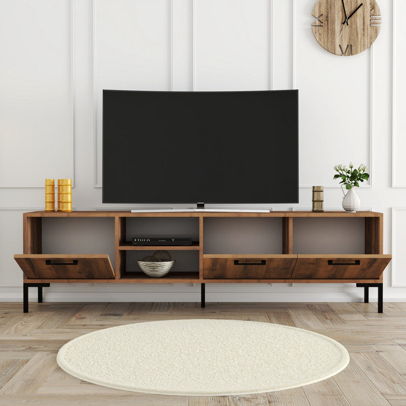 Comodă TV Aurora 1592, Nuc, 180x35x50 cm, SKU 389MZA1160, imagine 3