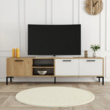 Comodă TV Aurora 1594, Stejar - Alb, 180x35x50 cm