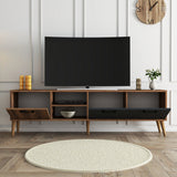 Comodă TV Exxen - 1581, Nuc - Antracit, 180x35x53 cm