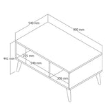 Măsuță de cafea Exxen - 2070, Nuc - Antracit, 90x42x54 cm
