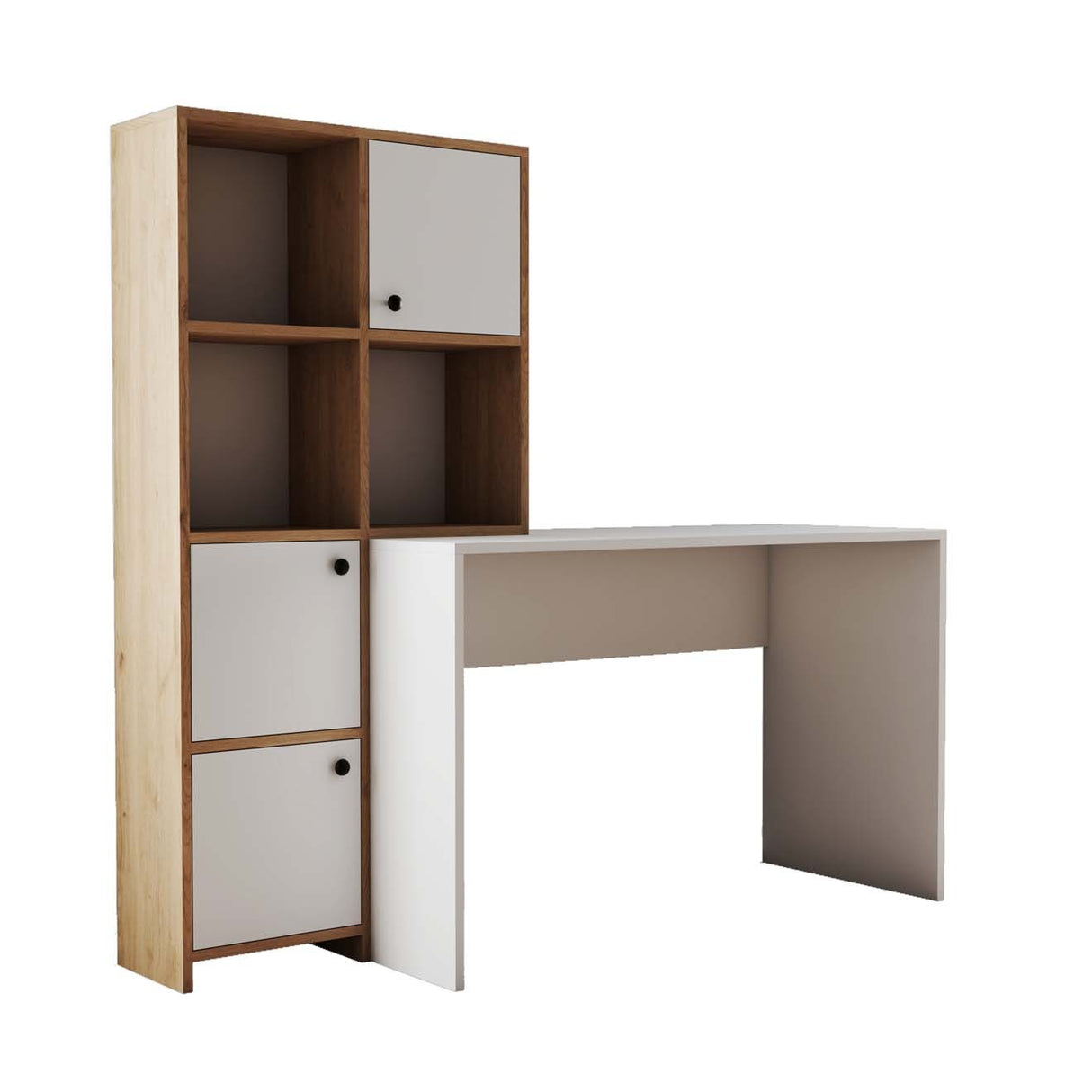 Birou Silence - 1992, Alb - Stejar, 157x52x147 cm