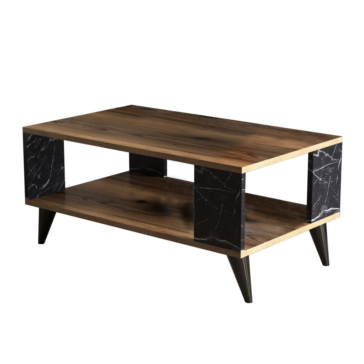 Set mobilă pentru sufragerie Set 1330 - 2024, Nuc - Negru, 180x34x52 cm