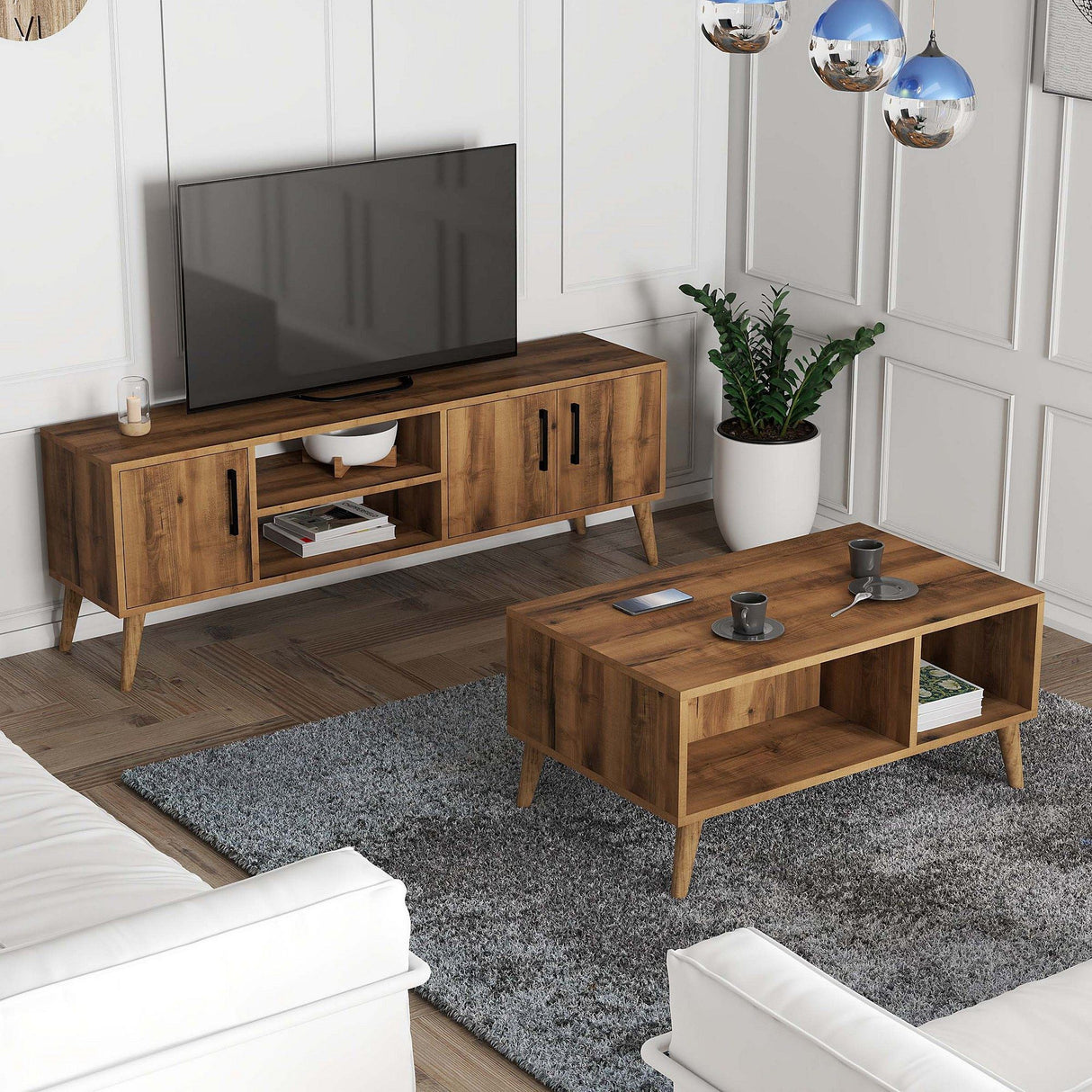 Set mobilă pentru sufragerie Set 1582-2072, Nuc, 150x34x52 cm