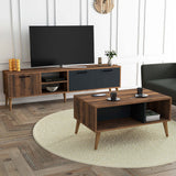 Set mobilă pentru sufragerie Set 1581-2070, Nuc - Antracit, 180x35x53 cm