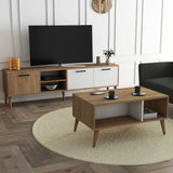 Set mobilă pentru sufragerie Set 1585-2074, Stejar - Alb, 180x35x53 cm