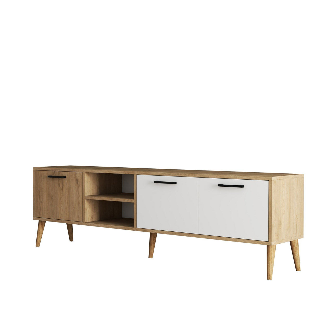 Set mobilă pentru sufragerie Set 1585-2074, Stejar - Alb, 180x35x53 cm