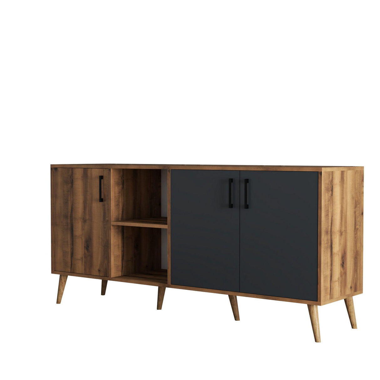 Consolă Exxen Console, Stejar, 180x80x45 cm - Antracit de nuc, SKU 389MZA2205