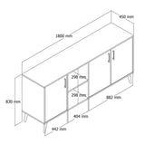 Consolă Exxen Console, Stejar, 180x80x45 cm - Stejar Alb, SKU 389MZA2205