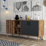 Consolă Exxen Console, Stejar, 180x80x45 cm - Antracit de nuc, SKU 389MZA2205