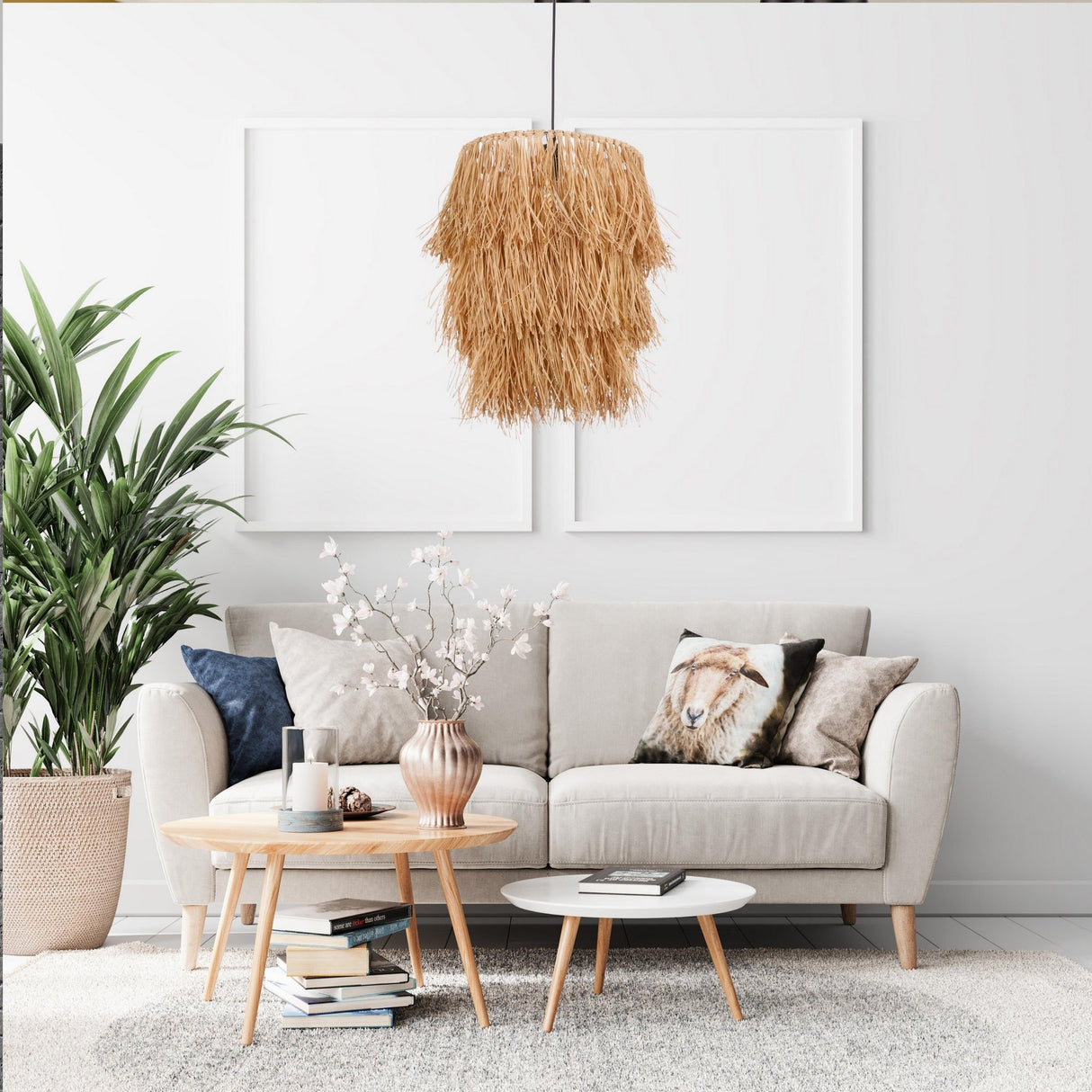 Lustră Tassel, Natur, Ø30x115 cm