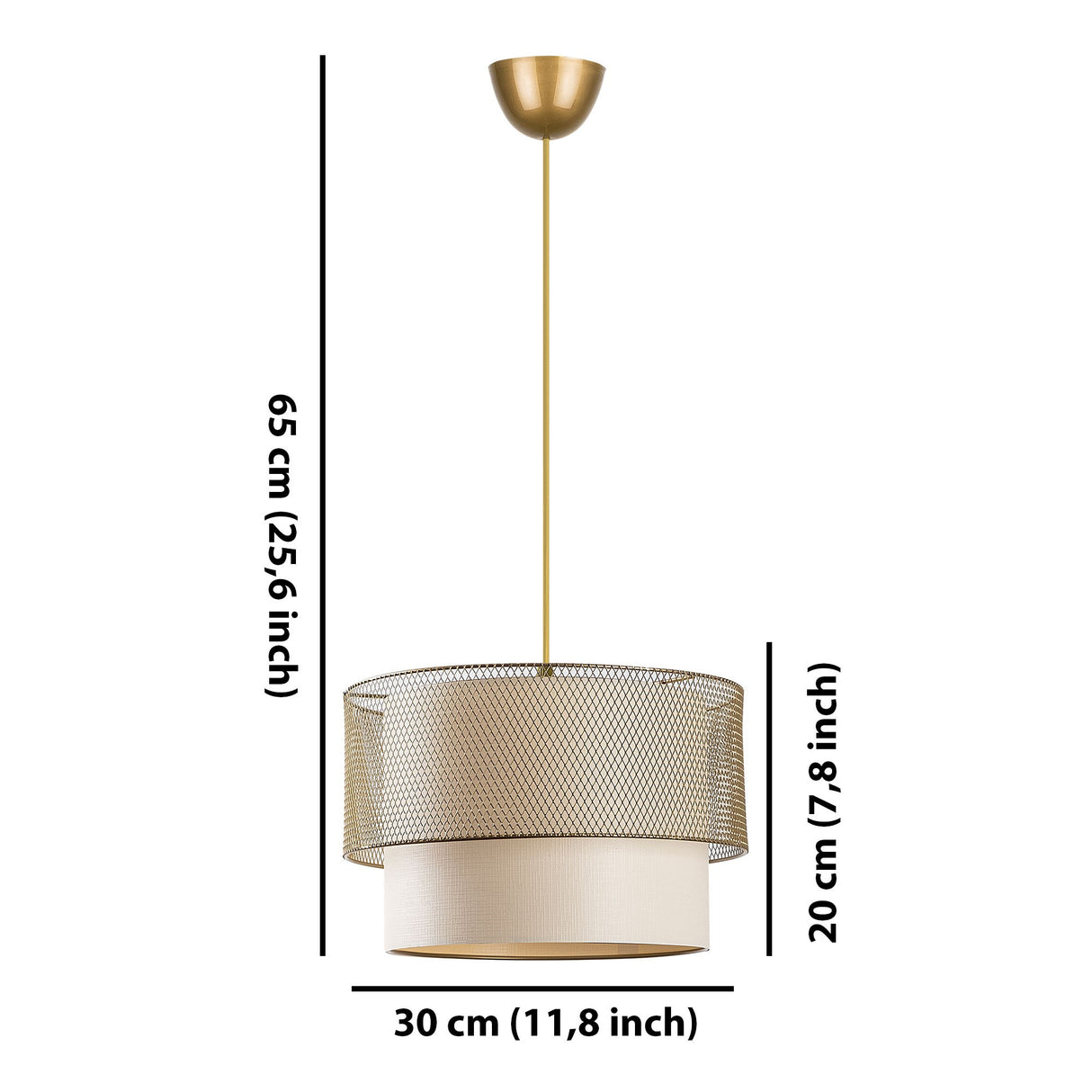 Lustră Cake Metal, Crem - Auriu, Ø30x20 cm