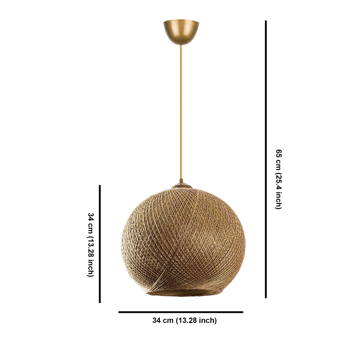 Lustră Nest, Auriu - Maro, Ø38x70 cm