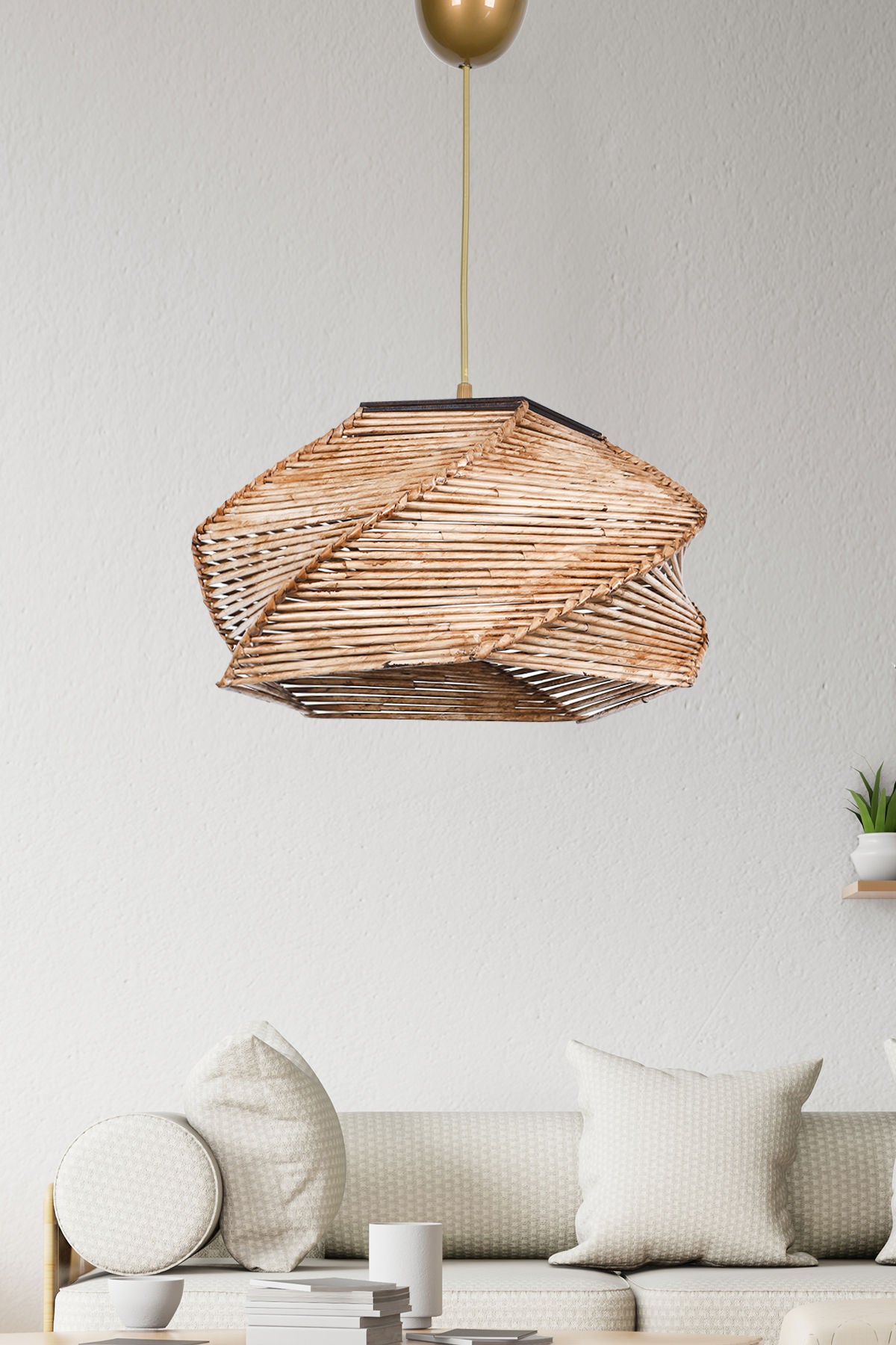 Lustră Pentagone, Diverse culori, 36x36 cm - Bej | SKU: 390FLH1594 | Lustră Pentagone, 36x36 cm, varianta Bej, produs pentru amenajarea locuinței, disponibil online în România la CasaMob