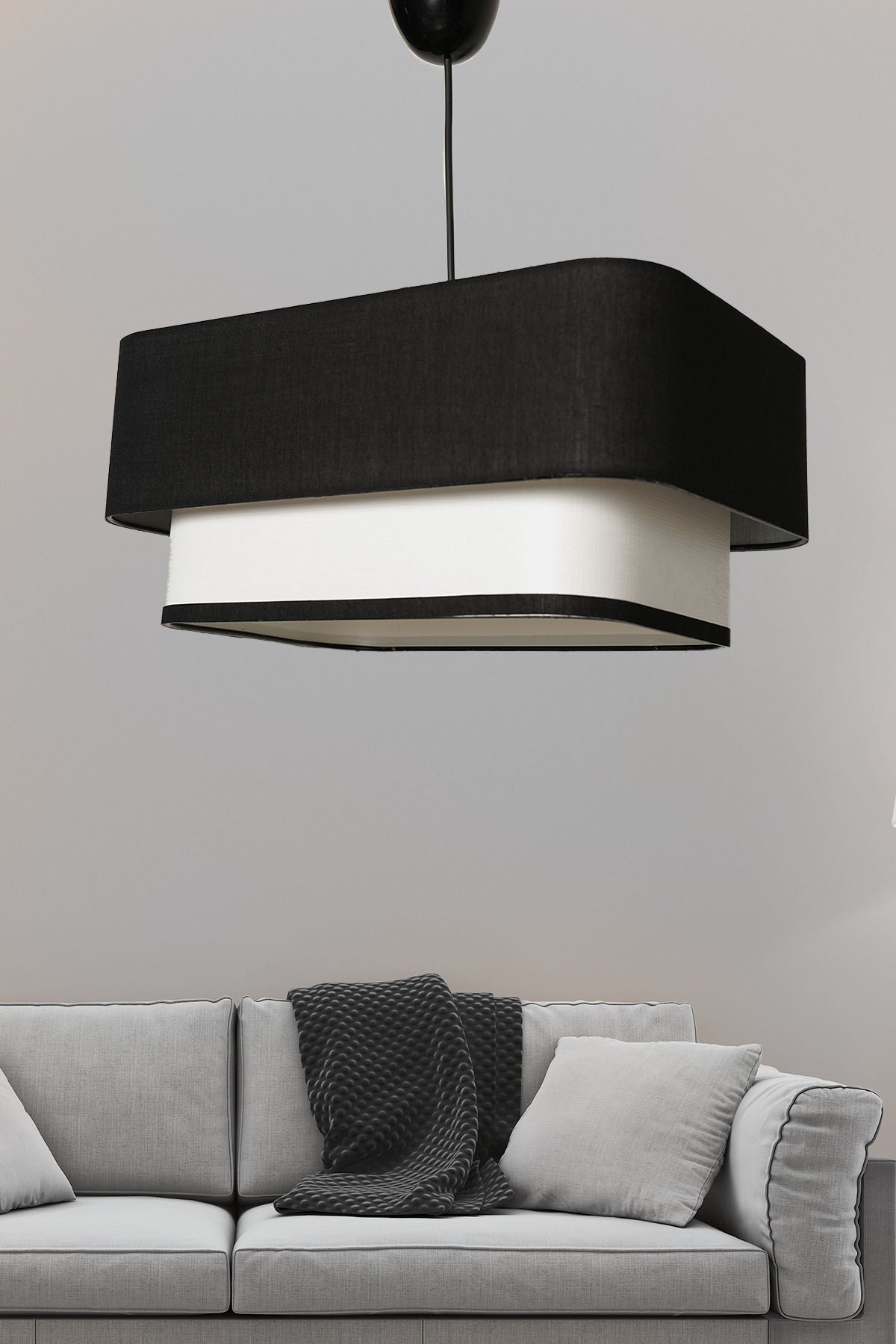 Lustră Varianza, Diverse culori, 35x20 cm - Negru - Alb | SKU: 390FLH1651 | Lustră Varianza, 35x20 cm, varianta Negru - Alb, produs pentru amenajarea locuinței, disponibil online în România la CasaMob