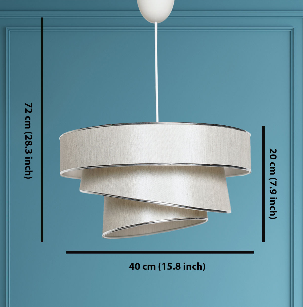 Lustră Couper, Diverse culori, 40x40 cm - Bej - Argintiu | SKU: 390FLH1685 | Lustră Couper, 40x40 cm, varianta Bej - Argintiu, produs pentru amenajarea locuinței, disponibil online în România la CasaMob