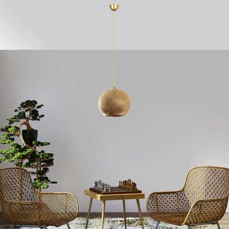 Lustră Nest, Auriu - Maro, Ø38x70 cm