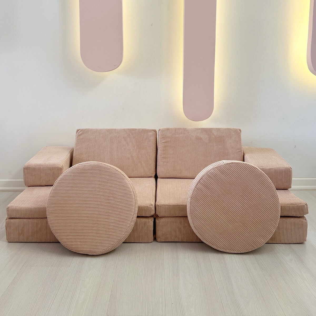 Canapea extensibilă 2 locuri Puzzle, Diverse culori, 140x70x46 cm - Roz | SKU: 391EVL1111 | Canapea extensibilă 2 locuri Puzzle, 140x70x46 cm, varianta Roz, produs pentru amenajarea locuinței, disponibil online în România la CasaMob