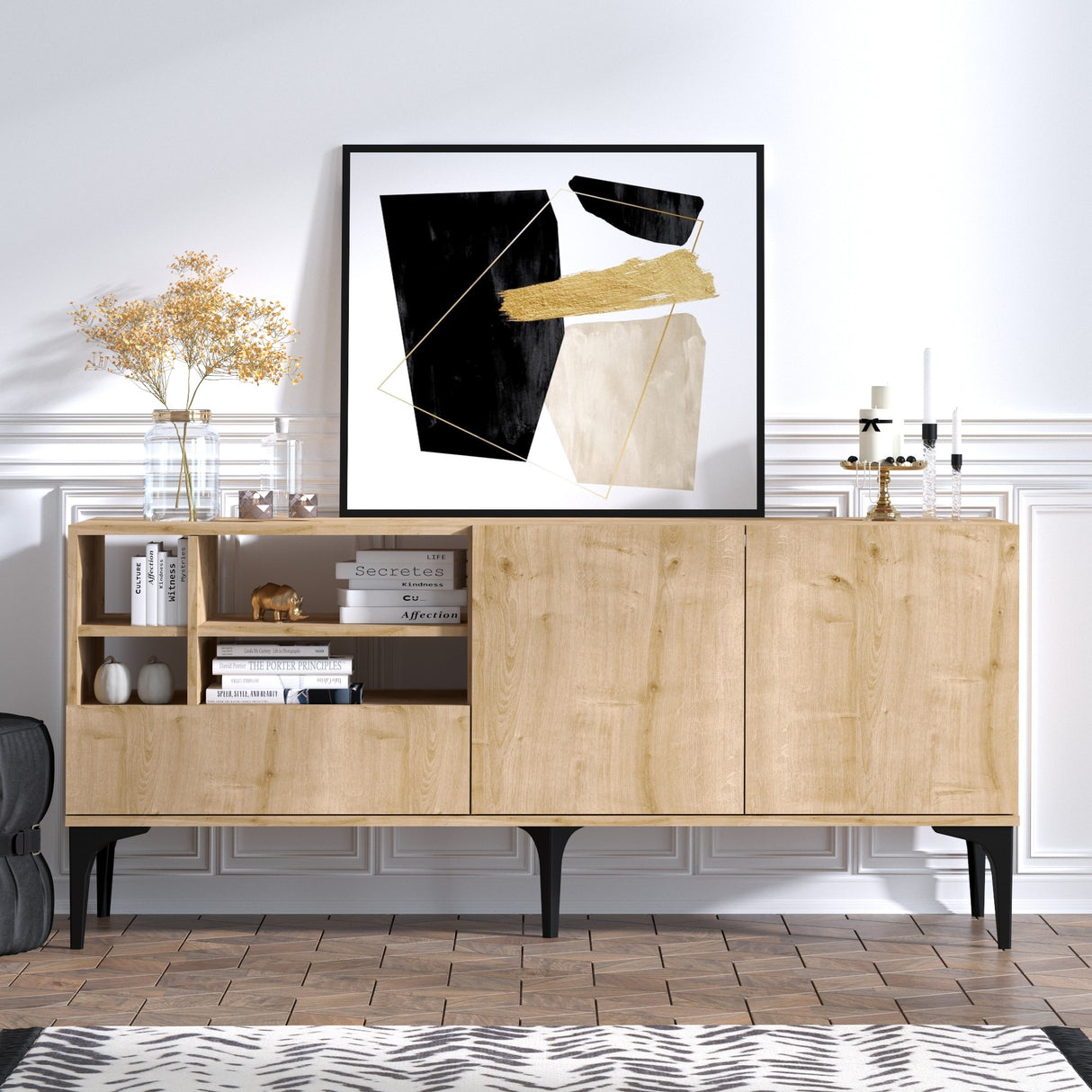 Comodă TV Orela, Stejar, 80x180x40 cm