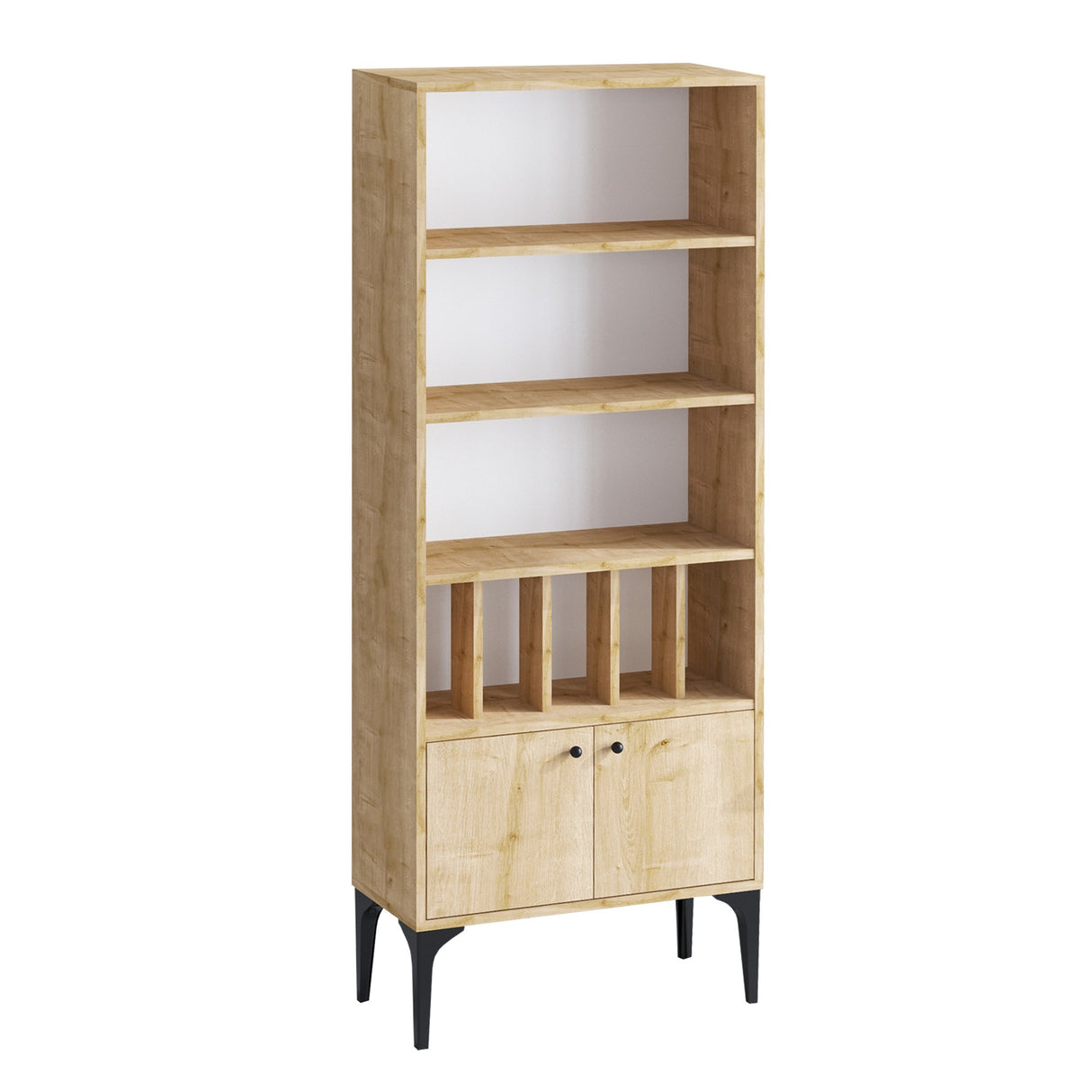 Bibliotecă Pollux, Stejar safir, 60x30x175 cm