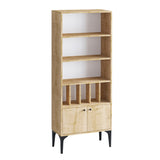 Bibliotecă Pollux, Stejar safir, 60x30x175 cm