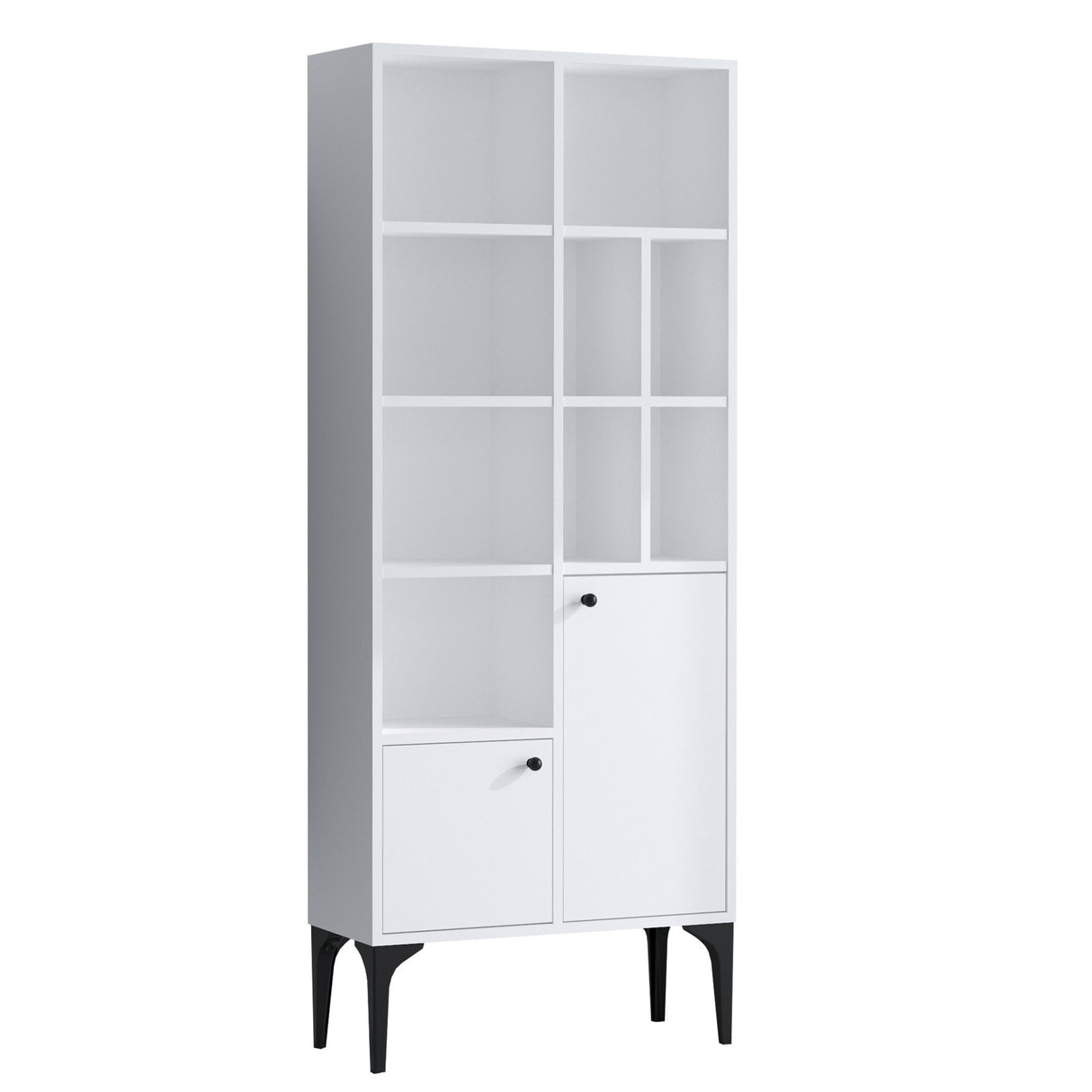 Bibliotecă Regulus, Alb, 60x30x175 cm