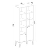 Bibliotecă Regulus, Alb, 60x30x175 cm