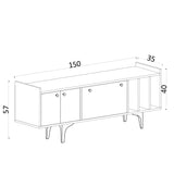 Comodă TV Antares, Stejar safir, 150x35x57 cm