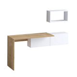 Birou Tiff, Alb - Stejar, 145x45x74 cm