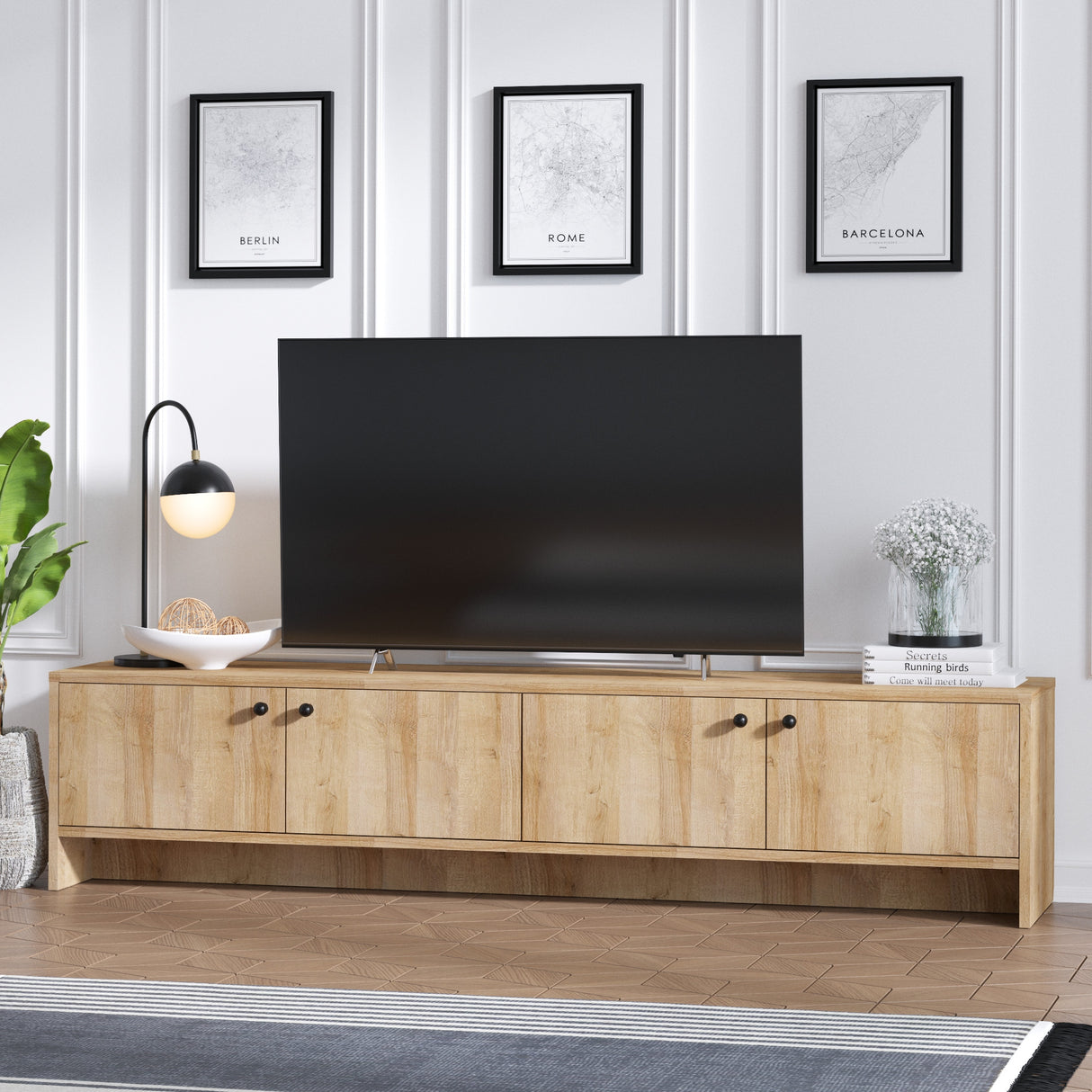 Comodă TV Jimmy, Stejar, 180x35x40 cm