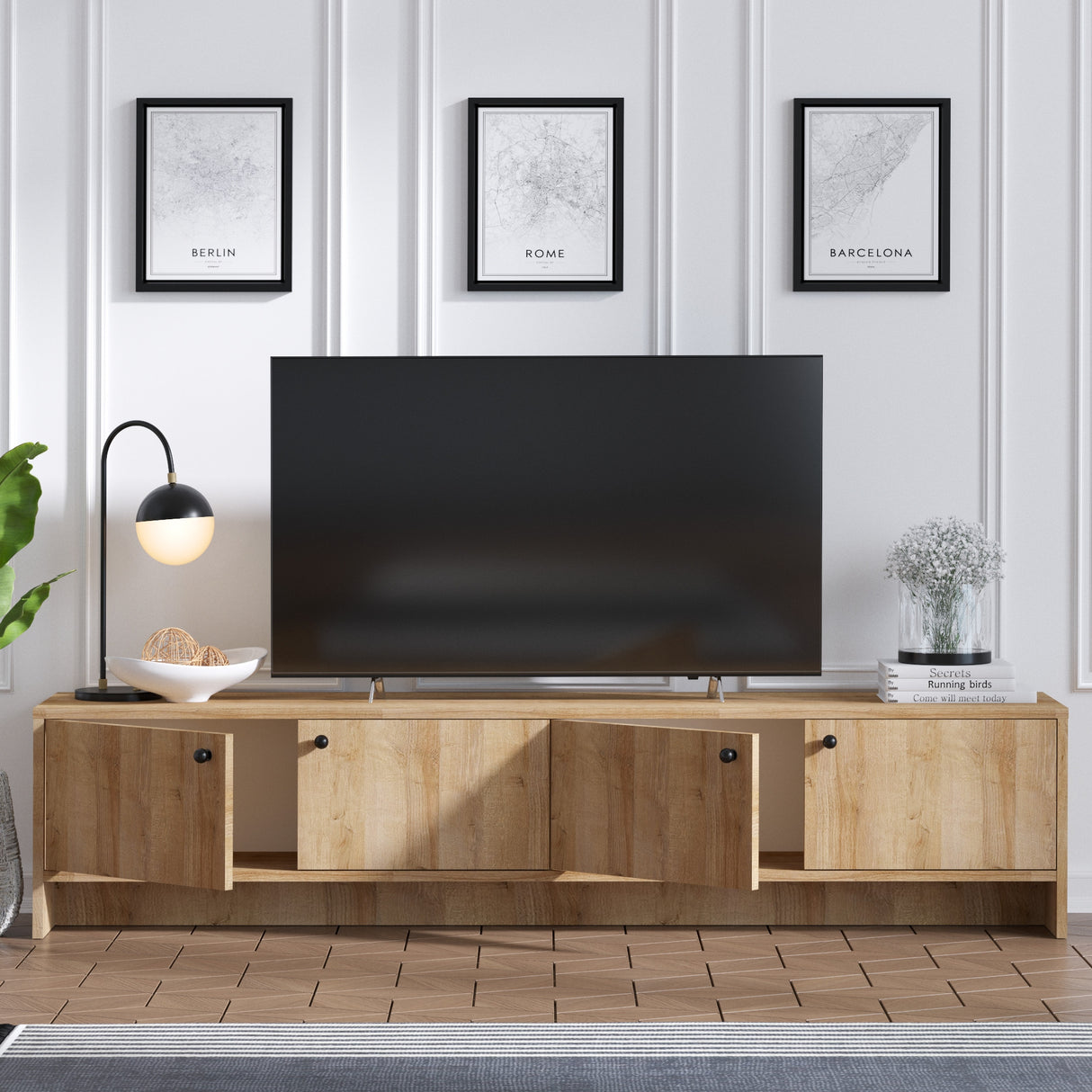 Comodă TV Jimmy, Stejar, 180x35x40 cm