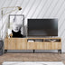 Comoda Tv Sheriff cu 4 usi Stil Skandinav, Stejar, 180 x 52 x 35 cm, SKU 393MRD1222