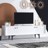 Comodă TV Atlas, Alb, 150x40x57 cm