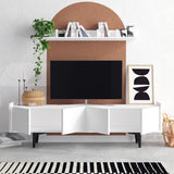 Comodă TV Kastra, Alb, 100x17x15 cm