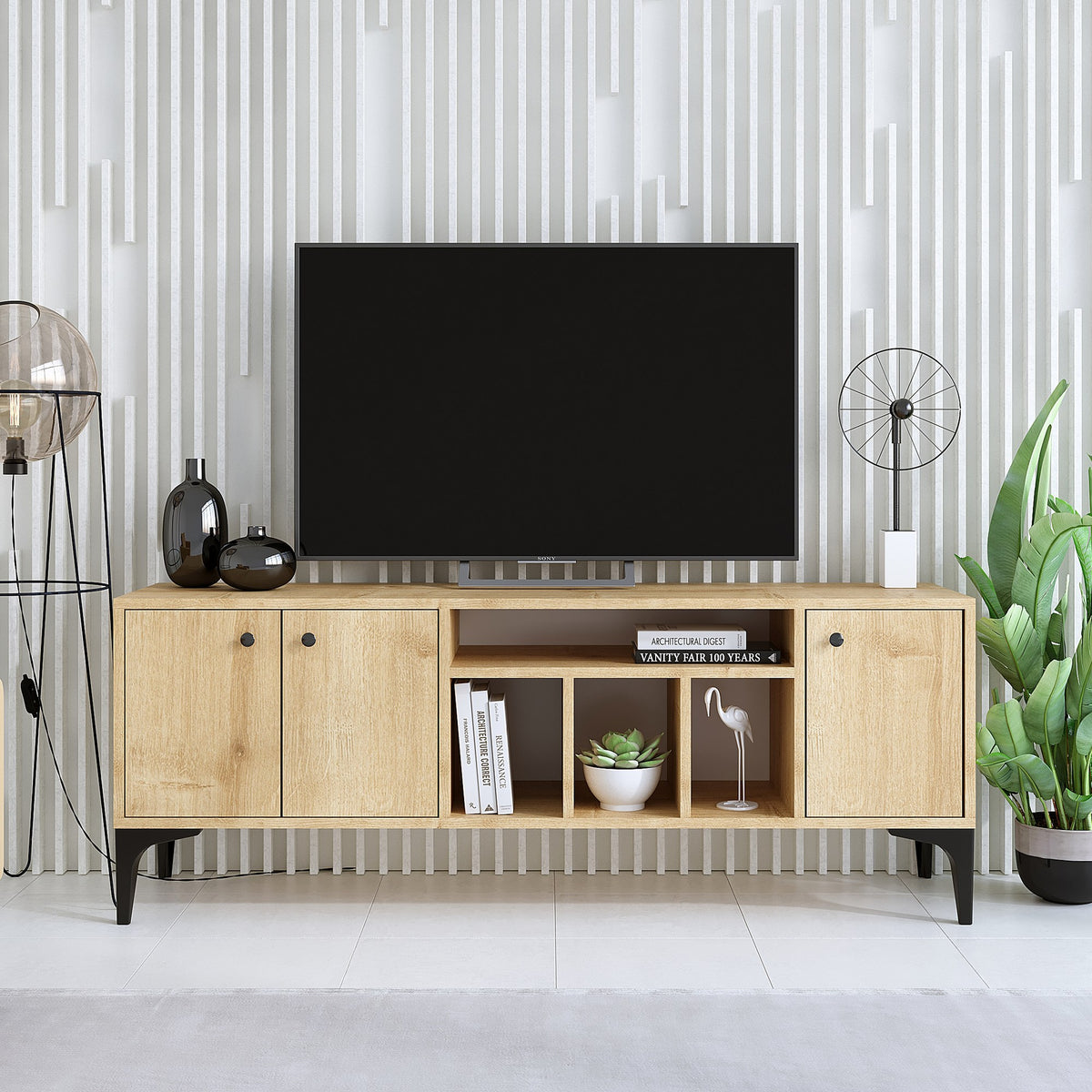 Comodă TV Luna v2, Stejar, 150x40x40 cm, SKU 393MRD1272, imagine 1