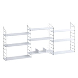 Bibliotecă Lungo, Alb - Negru, 85x20x216 cm