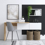 Birou Tiff, Alb - Stejar, 145x45x74 cm