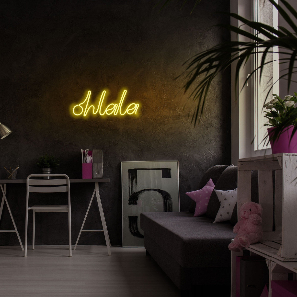 Lampă neon Oh La La, Diverse culori, 36x15x2 cm - Galben | SKU: 395NGR1690 | Lampă neon Oh La La, 36x15x2 cm, varianta Galben, produs pentru amenajarea locuinței, disponibil online în România la CasaMob