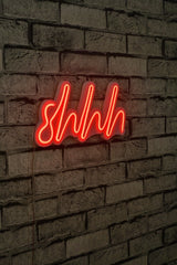 Lampă neon Shhh, Diverse culori, 34x17x2 cm - Roșu | SKU: 395NGR1723 | Lampă neon Shhh, 34x17x2 cm, varianta Roșu, produs pentru amenajarea locuinței, disponibil online în România la CasaMob