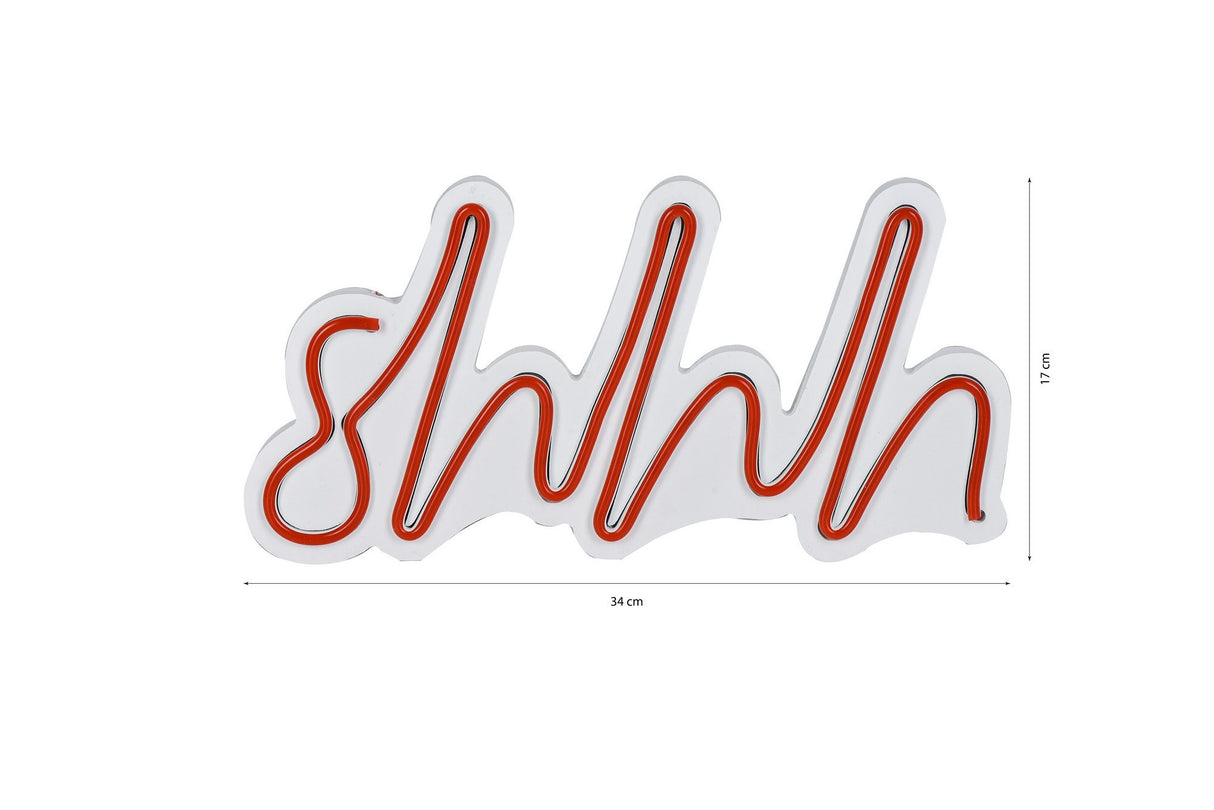 Lampă neon Shhh, Diverse culori, 34x17x2 cm - Roșu | SKU: 395NGR1723 | Lampă neon Shhh, 34x17x2 cm, varianta Roșu, produs pentru amenajarea locuinței, disponibil online în România la CasaMob
