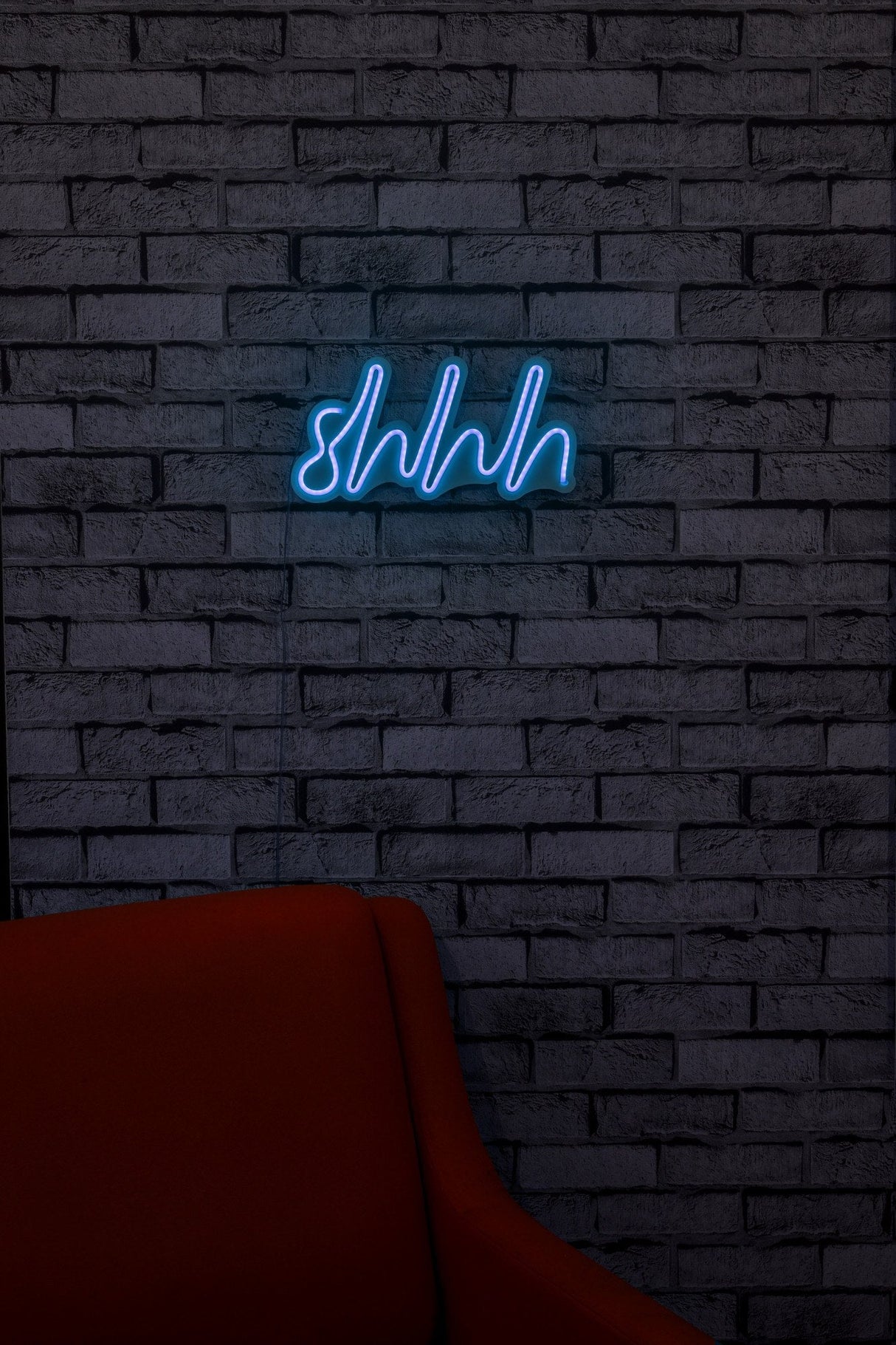 Lampă neon Shhh, Diverse culori, 34x17x2 cm - Albastru | SKU: 395NGR1724 | Lampă neon Shhh, 34x17x2 cm, varianta Albastru, produs pentru amenajarea locuinței, disponibil online în România la CasaMob