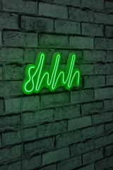 Lampă neon Shhh, Diverse culori, 34x17x2 cm - Verde | SKU: 395NGR1725 | Lampă neon Shhh, 34x17x2 cm, varianta Verde, produs pentru amenajarea locuinței, disponibil online în România la CasaMob