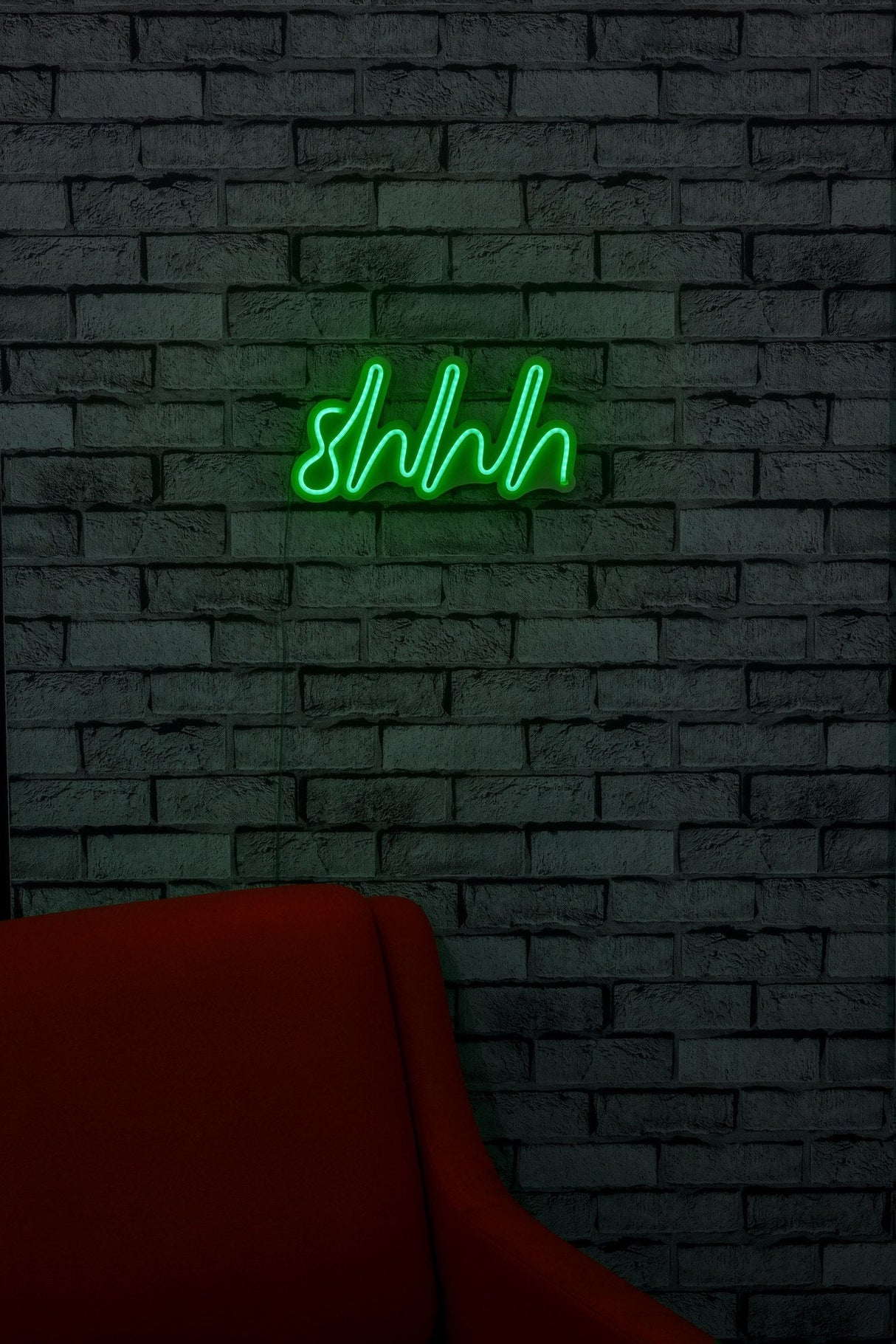 Lampă neon Shhh, Diverse culori, 34x17x2 cm - Verde | SKU: 395NGR1725 | Lampă neon Shhh, 34x17x2 cm, varianta Verde, produs pentru amenajarea locuinței, disponibil online în România la CasaMob