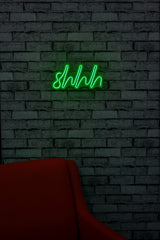Lampă neon Shhh, Diverse culori, 34x17x2 cm - Verde | SKU: 395NGR1725 | Lampă neon Shhh, 34x17x2 cm, varianta Verde, produs pentru amenajarea locuinței, disponibil online în România la CasaMob