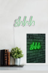 Lampă neon Shhh, Diverse culori, 34x17x2 cm - Verde | SKU: 395NGR1725 | Lampă neon Shhh, 34x17x2 cm, varianta Verde, produs pentru amenajarea locuinței, disponibil online în România la CasaMob
