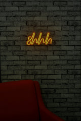 Lampă neon Shhh, Diverse culori, 34x17x2 cm - Galben | SKU: 395NGR1726 | Lampă neon Shhh, 34x17x2 cm, varianta Galben, produs pentru amenajarea locuinței, disponibil online în România la CasaMob
